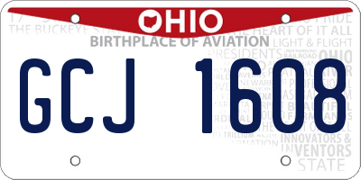 OH license plate GCJ1608