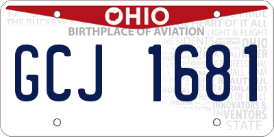 OH license plate GCJ1681