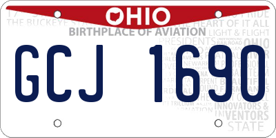 OH license plate GCJ1690