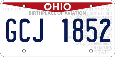 OH license plate GCJ1852