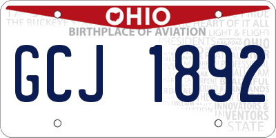 OH license plate GCJ1892