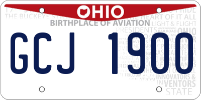OH license plate GCJ1900