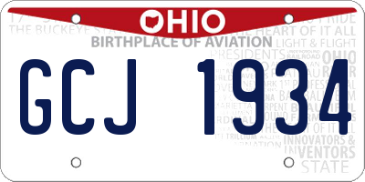 OH license plate GCJ1934