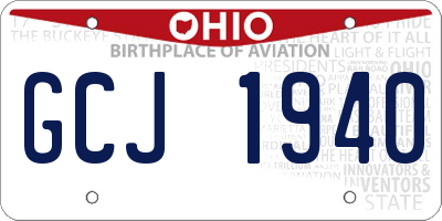 OH license plate GCJ1940