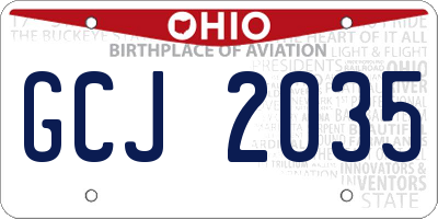 OH license plate GCJ2035
