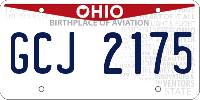 OH license plate GCJ2175