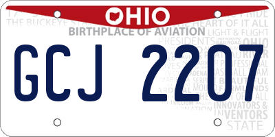 OH license plate GCJ2207