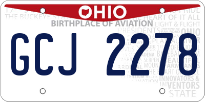 OH license plate GCJ2278