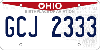 OH license plate GCJ2333