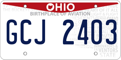 OH license plate GCJ2403