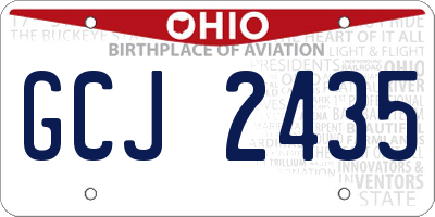 OH license plate GCJ2435