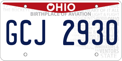 OH license plate GCJ2930