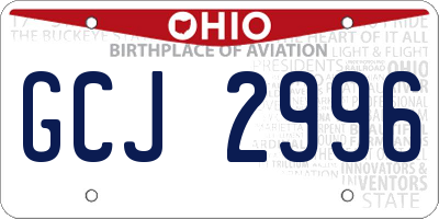 OH license plate GCJ2996