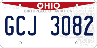 OH license plate GCJ3082