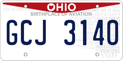 OH license plate GCJ3140