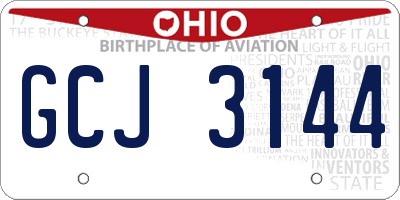 OH license plate GCJ3144
