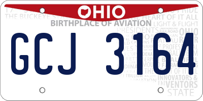 OH license plate GCJ3164