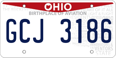 OH license plate GCJ3186