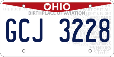 OH license plate GCJ3228