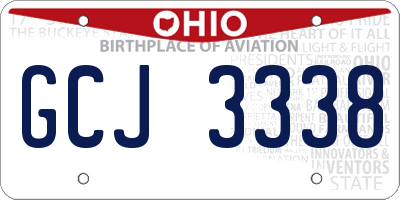 OH license plate GCJ3338