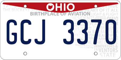 OH license plate GCJ3370