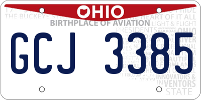 OH license plate GCJ3385
