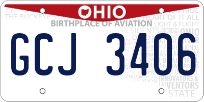 OH license plate GCJ3406