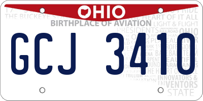 OH license plate GCJ3410