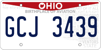 OH license plate GCJ3439