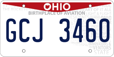 OH license plate GCJ3460