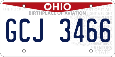 OH license plate GCJ3466