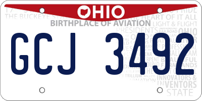 OH license plate GCJ3492