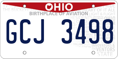 OH license plate GCJ3498