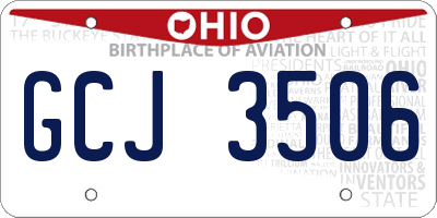 OH license plate GCJ3506