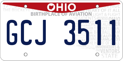 OH license plate GCJ3511