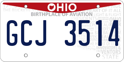 OH license plate GCJ3514