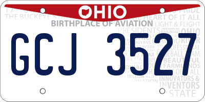 OH license plate GCJ3527