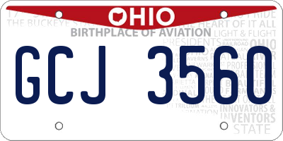 OH license plate GCJ3560