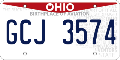 OH license plate GCJ3574