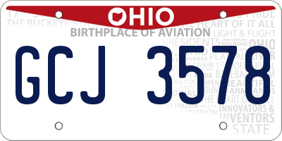 OH license plate GCJ3578