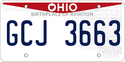 OH license plate GCJ3663