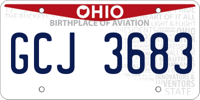 OH license plate GCJ3683