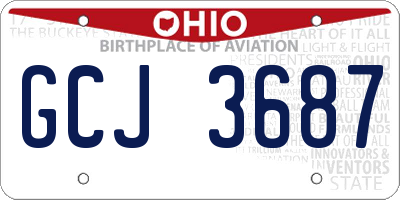 OH license plate GCJ3687