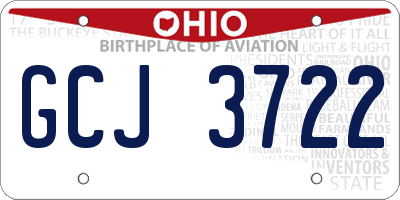 OH license plate GCJ3722