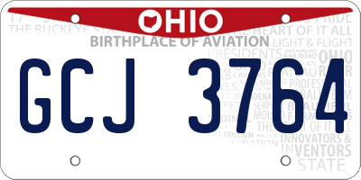 OH license plate GCJ3764