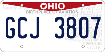 OH license plate GCJ3807