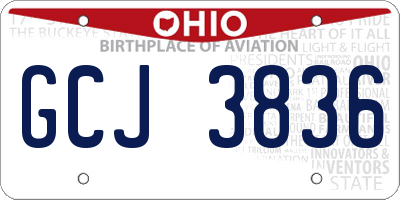 OH license plate GCJ3836