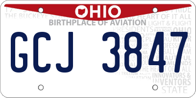 OH license plate GCJ3847