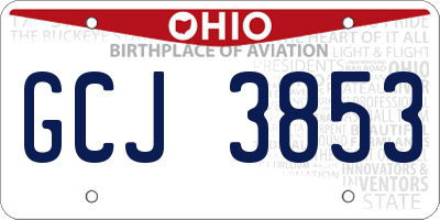 OH license plate GCJ3853