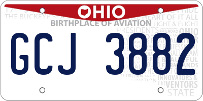 OH license plate GCJ3882